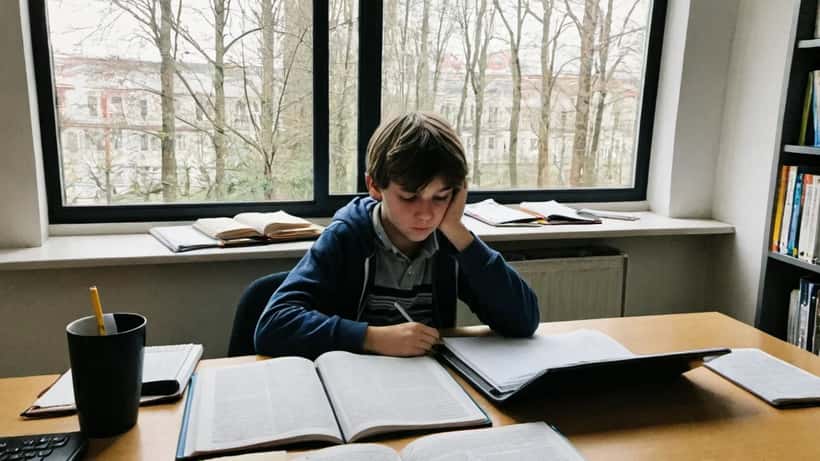 Schüler lernt allein zuhause wegen Lehrermangel in Deutschland 2026