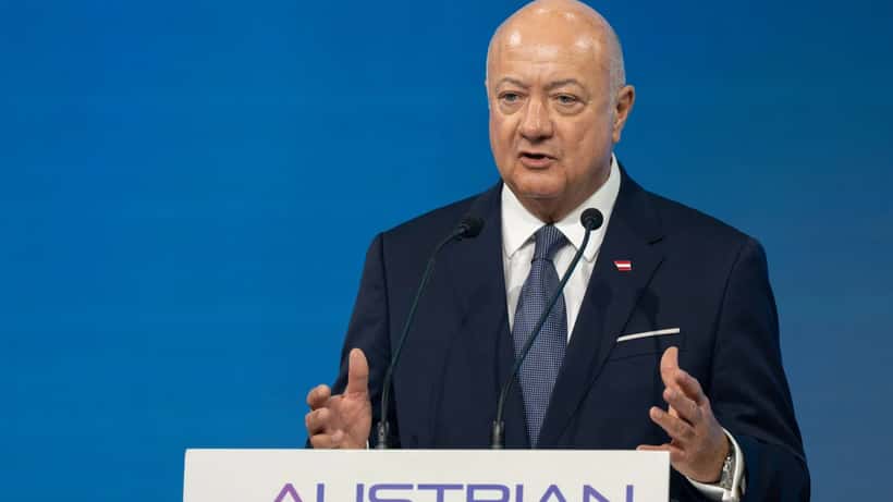 Bundeskanzler Christian Stocker beim Austrian World Summit 2026 in Wien