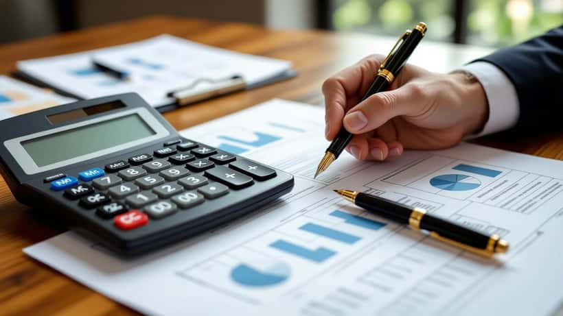 Pessoa organizando documentos de dívida e contratos sobre uma mesa, representando renegociação financeira segura em 2026.