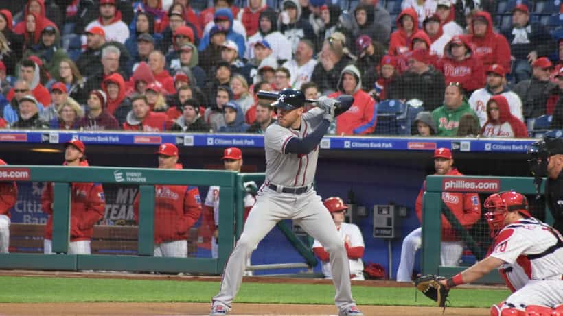 Freddie Freeman at bat for the Los Angeles Dodgers, 2026 MLB season