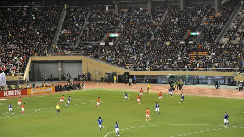 Jogadores da seleção sul-coreana em jogo internacional de futebol