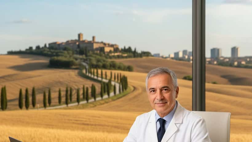 Medico oncologo in consulta in un ospedale italiano