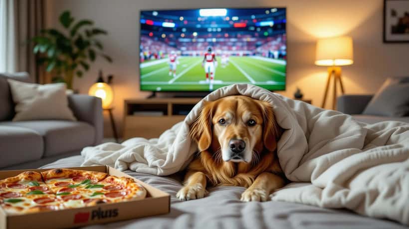 Hund gjemmer seg under teppe under VM-feiring 2026