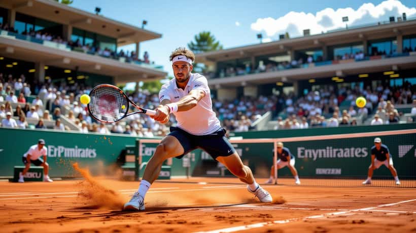 Court de tennis sur terre battue au tournoi ATP de Houston