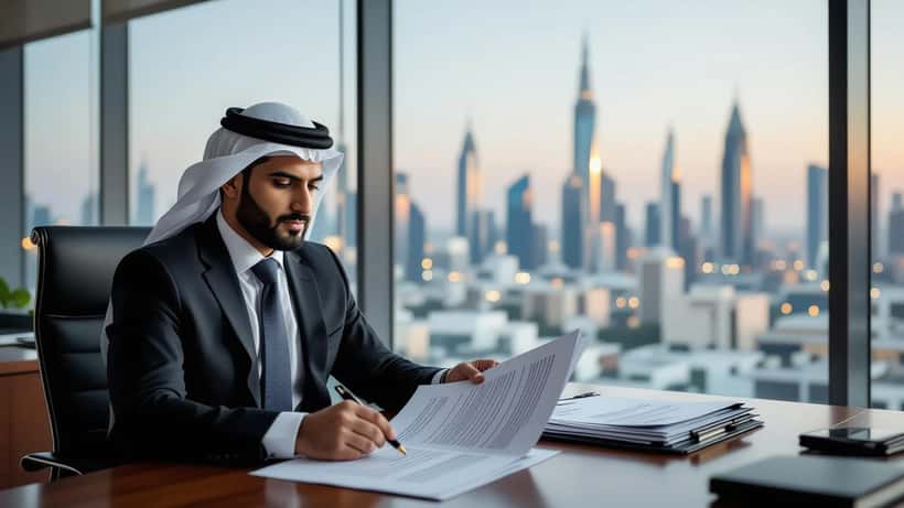 Avocat français examinant un contrat de travail international pour un expatrié en Arabie Saoudite