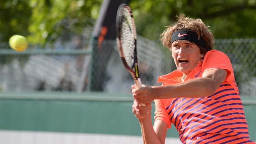 Alexander Zverev tennis player in action on court during tournament match