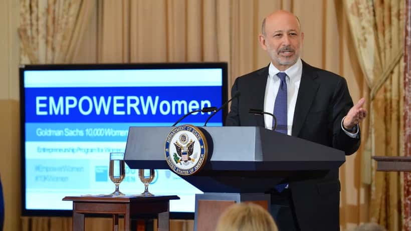 Lloyd Blankfein holder tale ved Goldman Sachs 10,000 Women-arrangement i USA