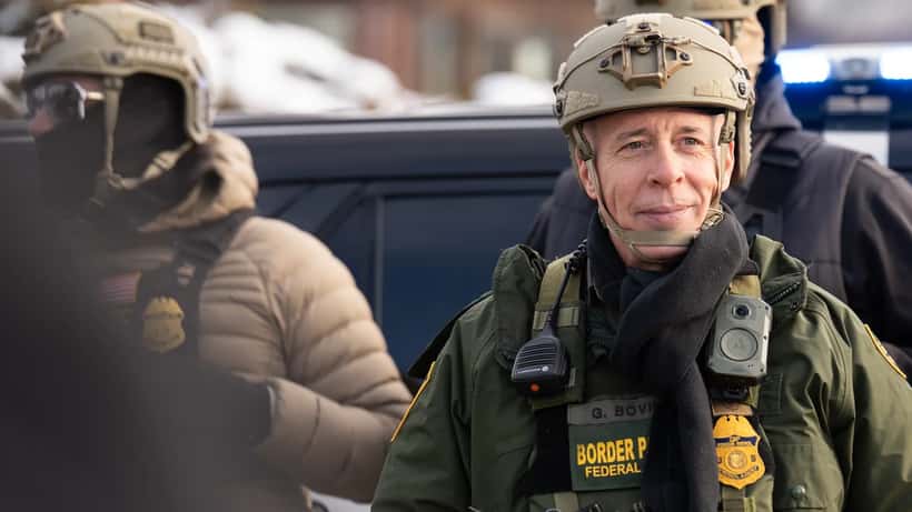 Agente de la Patrulla Fronteriza de Estados Unidos en Minneapolis en enero de 2026