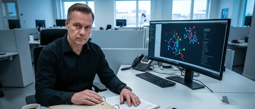 Svensk mordkommissionsdetektiv granskar kalla fall-dokumentation och DNA-analys i Stockholm