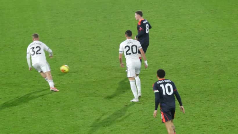 Nottingham Forest players competing in the Premier League match at Fulham
