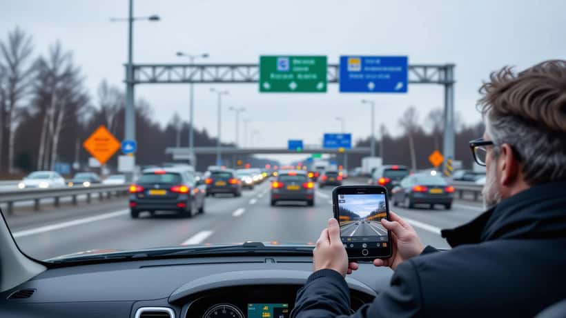 Pendlare i bilkö på E18 Stockholm under sommaromledning 2026