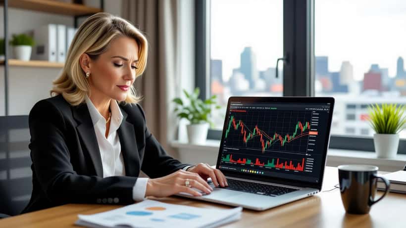 Investisseur canadien inquiet devant des graphiques boursiers en baisse