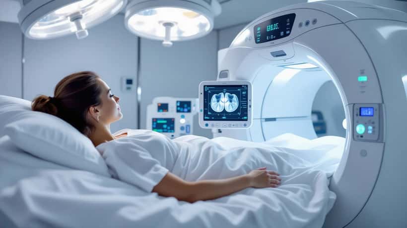 Médecin analysant un scanner thoracique bas-dose pour le dépistage du cancer du poumon en 2026