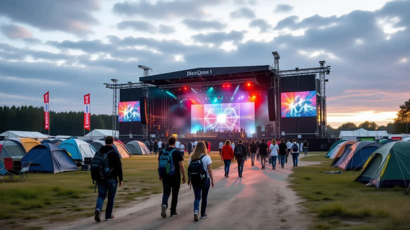 Leeg festivalterrein van Defqon.1 2026 na annulering
