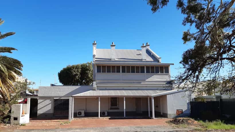 ANZ Bank building in Carnarvon, Western Australia, with distinctive blue ANZ signage