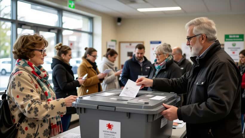 Welsh voter casting a ballot at a polling station in Cardiff during the 2026 Senedd election