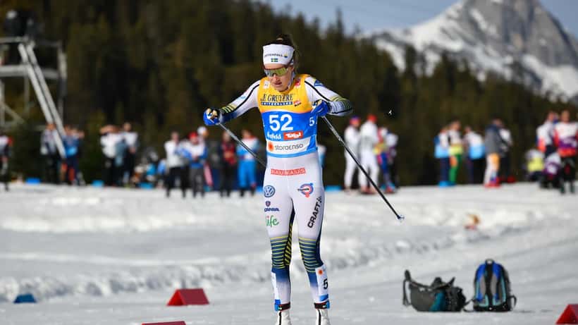 Ebba Andersson skidåkare i tävling vid FIS världsmästerskap i Seefeld