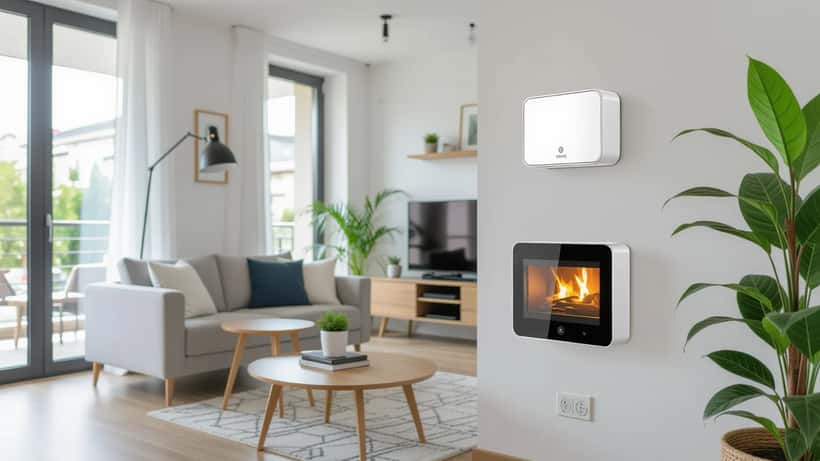 Tecnico installa un sensore di allarme in una casa moderna