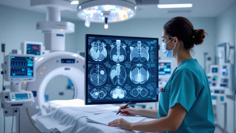 Médicos e fisioterapeutas analisam caso de lesão grave em atleta jovem numa conferência de medicina desportiva