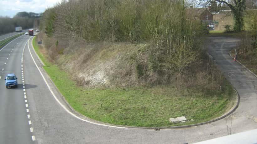Emergency vehicle access point on a UK dual carriageway, geograph