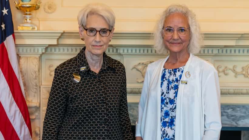 Debra Tice meeting with US Deputy Secretary Wendy Sherman to discuss the Austin Tice case