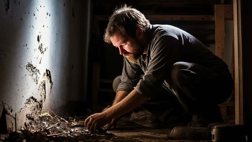 Homeowner inspecting a foundation crack after the April 2026 Ottawa earthquake