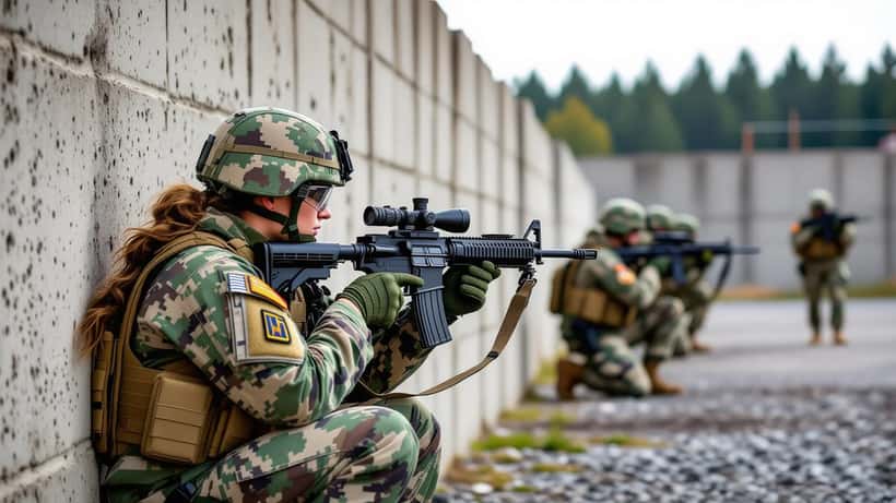 Bundeswehr Panzergrenadier bei Schießausbildung in einer deutschen Kaserne