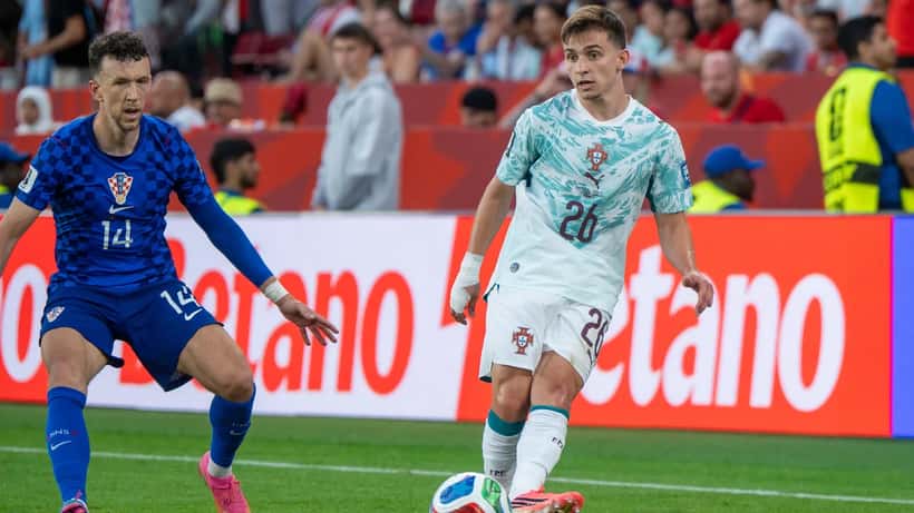 Francisco Conceição a jogar pela Seleção Nacional Portuguesa no jogo Croatia v Portugal em julho de 2026
