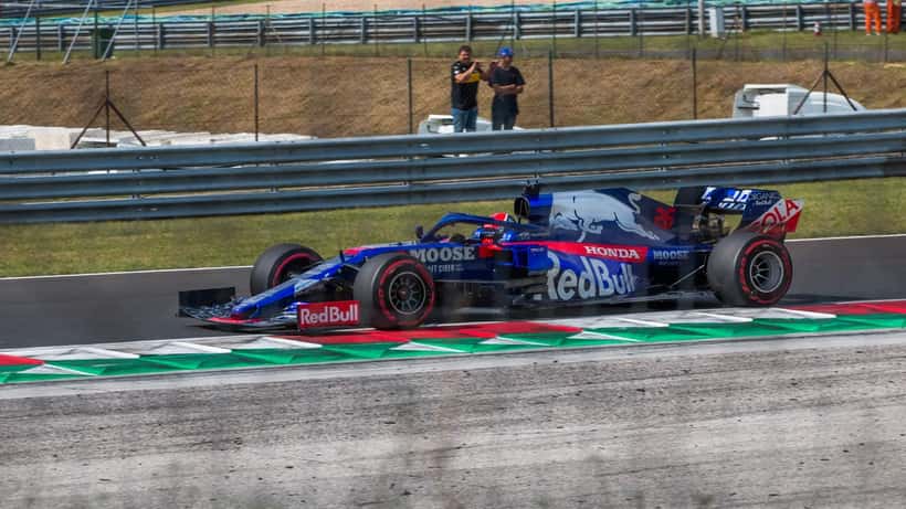 F1 car on track during qualifying at the Hungarian Grand Prix