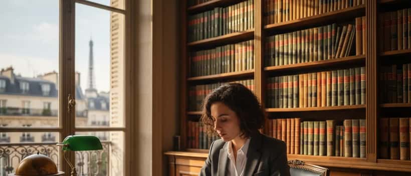 Avocat français consultant des documents de droit de la propriété intellectuelle à son bureau