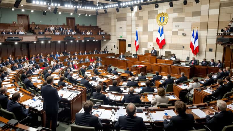 L'hémicycle de l'Assemblée nationale française lors du débat sur le budget 2026