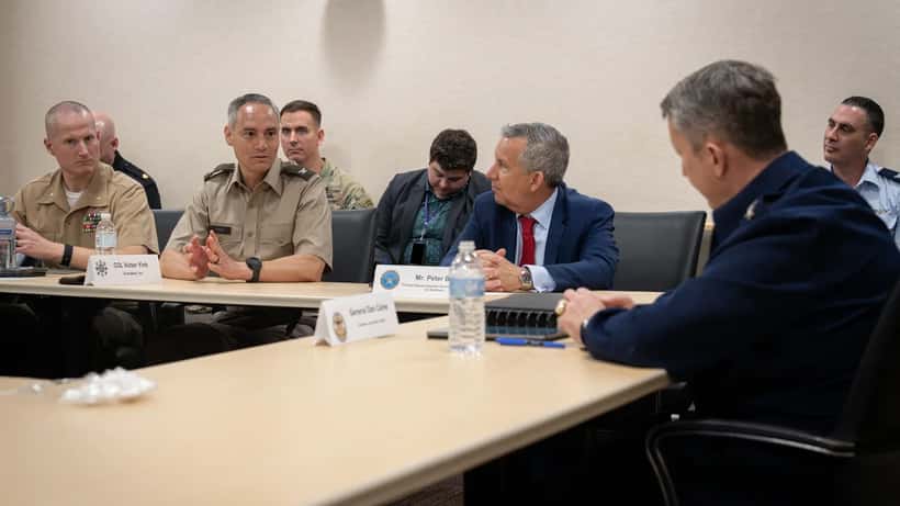 Le général Dan Caine lors d'une conférence au Pentagone, avril 2026