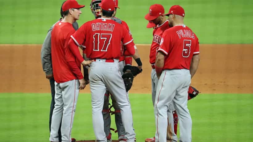 Shohei Ohtani au bâton lors d'un match des Angels en 2018