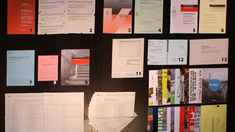 Materiale di voto svizzero con buste e schede per il referendum federale