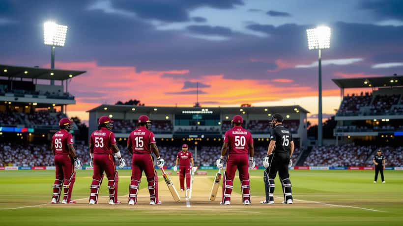 West Indies vs New Zealand cricket match 2026 at Caribbean stadium