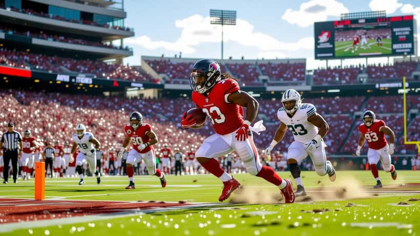 Running back de los Arizona Cardinals anota el primer touchdown de la pretemporada NFL 2026 en el Salón de la Fama en Canton, Ohio