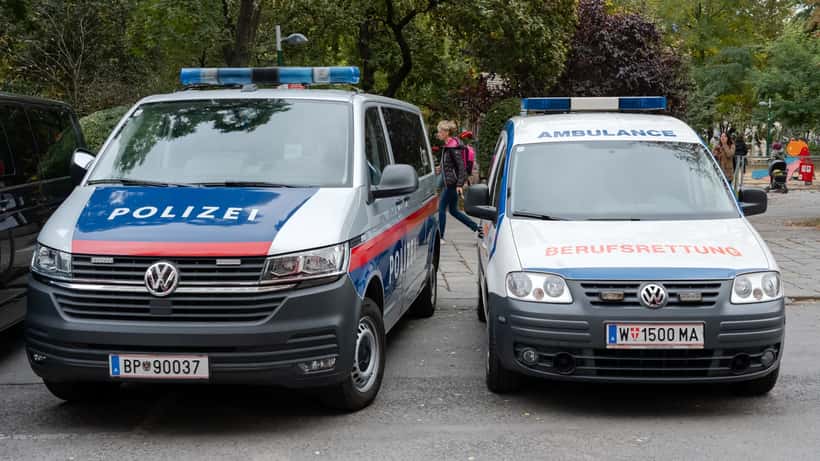 Einsatzfahrzeug der Bundespolizei Österreich VW T6.1 in Wien, Symbolbild für Verkehrskontrolle und Kamera-Zufahrtskontrolle 2026