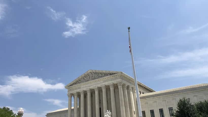 Supreme Court of the United States building in Washington D.C., symbol of federal law