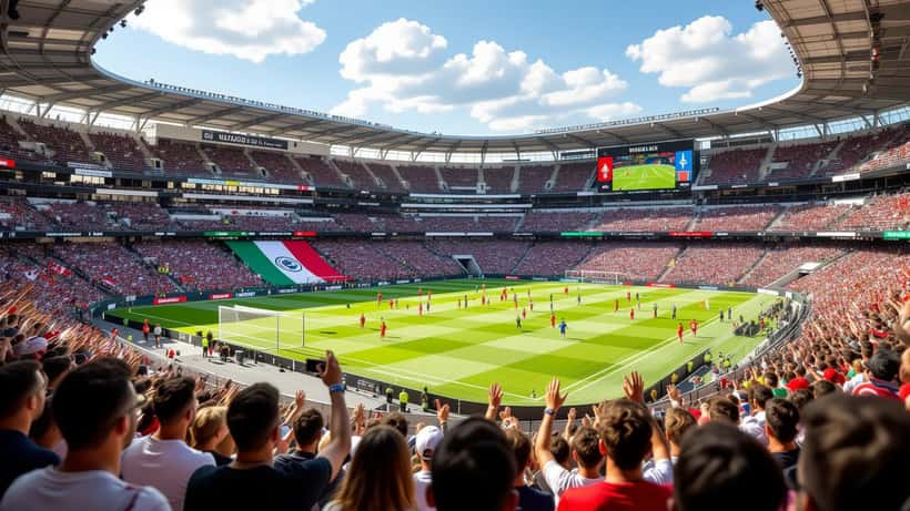 Tableau lumineux du classement de la Coupe du Monde FIFA 2026 avec drapeaux nationaux