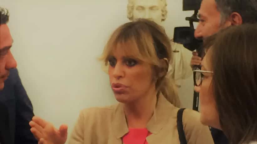Alessandra Mussolini durante un'apparizione pubblica nel 2016
