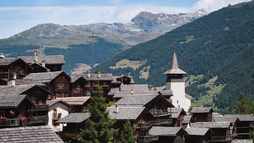 Village de Grimentz dans le Val d'Anniviers, Valais