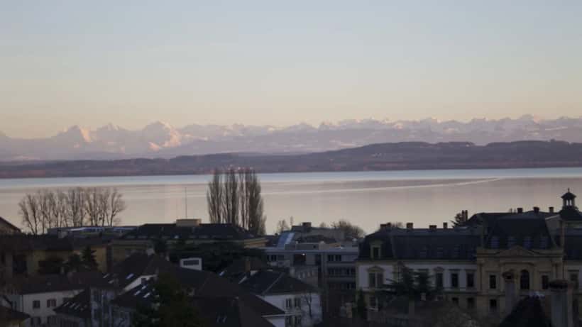 Vue panoramique de la ville de Neuchâtel en Suisse, lieu de l'explosion rue des Fahys