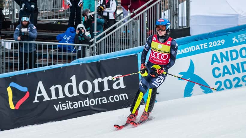 Mikaela Shiffrin i slalomåkning i Grandvalira, skidstjärna och rekordinnehavare