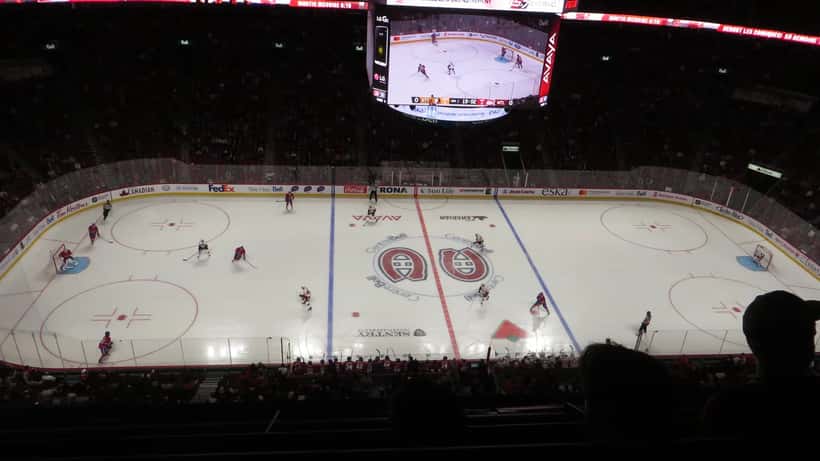 Ottawa Senators hockey game at Centre Bell showing NHL players during live action
