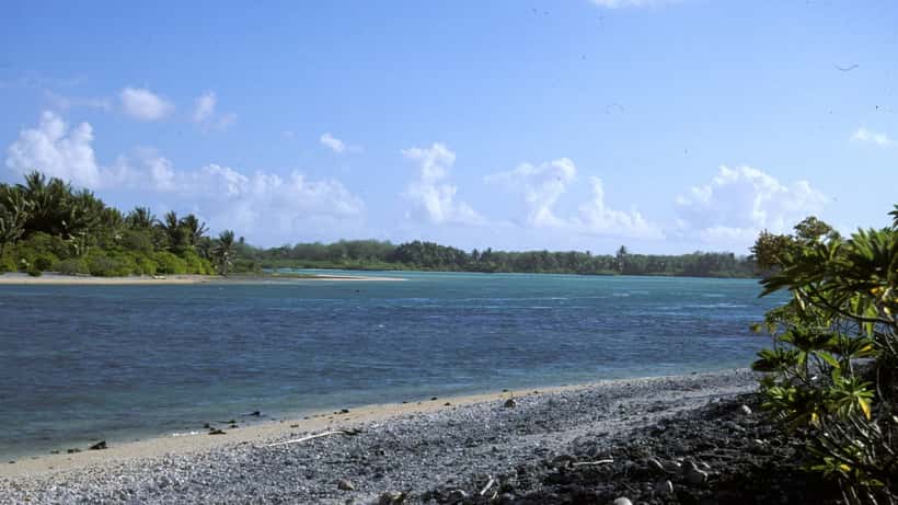 Entrance to the lagoon at Nikumaroro atoll in the Pacific