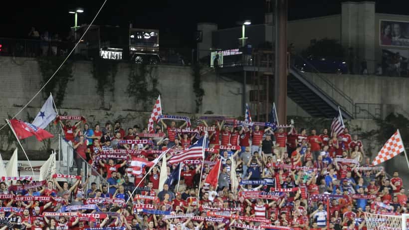 Football match at Toyota Stadium Frisco FC Dallas home ground and Sweden World Cup 2026 training base