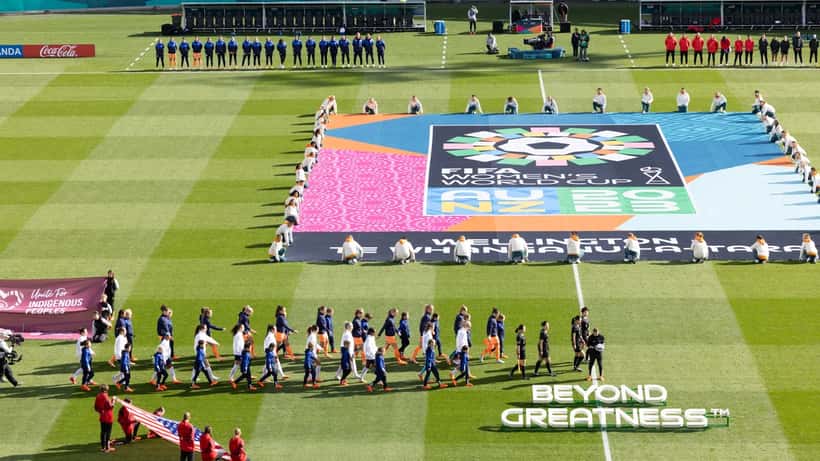 Nederlandse vrouwenvoetbalsters in actie tijdens het WK 2023 in Wellington