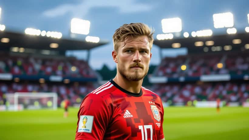 Norsk fotballspiller i trening før VM-kvartfinale