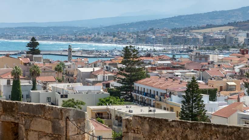 Utsikt over Rethymno på Kreta fra Fortezza-festningen