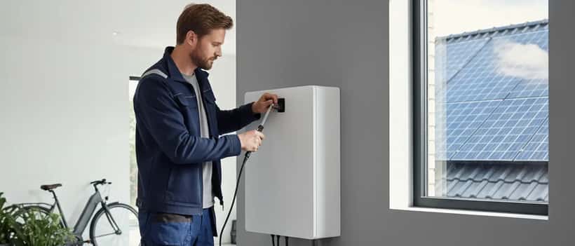 Nederlandse elektricien installeert thuisbatterij in moderne woning
